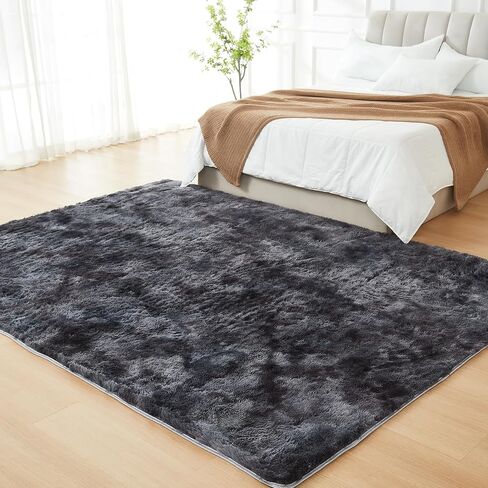 JKMAX Fluffy Shag Rugs for Living Room，Tie-Dyed Rainbow Soft Plush Fuzzy 7x10 Area Rugs for Bedroom Nursery Girls Boys Room Kids Room Decor，Upgrade Anti-Skid Large Carpet for Home Decor Aesthetic in Saudi Arabia