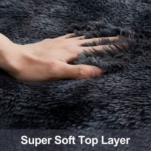 JKMAX Fluffy Shag Rugs for Living Room，Tie-Dyed Rainbow Soft Plush Fuzzy 7x10 Area Rugs for Bedroom Nursery Girls Boys Room Kids Room Decor，Upgrade Anti-Skid Large Carpet for Home Decor Aesthetic in Saudi Arabia