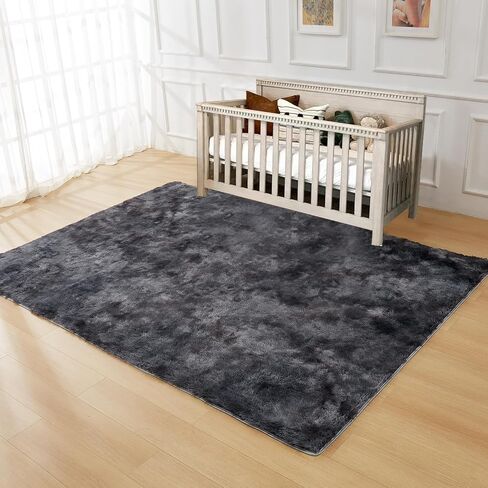 JKMAX Fluffy Shag Rugs for Living Room，Tie-Dyed Rainbow Soft Plush Fuzzy 7x10 Area Rugs for Bedroom Nursery Girls Boys Room Kids Room Decor，Upgrade Anti-Skid Large Carpet for Home Decor Aesthetic in Saudi Arabia