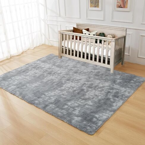 JKMAX Fluffy Shag Rugs for Living Room，Tie-Dyed Rainbow Soft Plush Fuzzy 7x10 Area Rugs for Bedroom Nursery Girls Boys Room Kids Room Decor，Upgrade Anti-Skid Large Carpet for Home Decor Aesthetic in Saudi Arabia