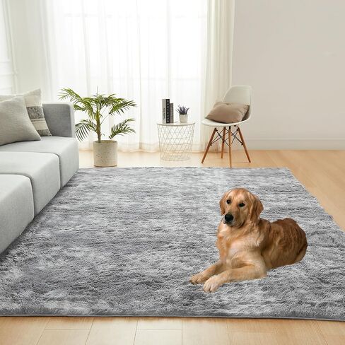JKMAX Fluffy Shag Rugs for Living Room，Tie-Dyed Rainbow Soft Plush Fuzzy 7x10 Area Rugs for Bedroom Nursery Girls Boys Room Kids Room Decor，Upgrade Anti-Skid Large Carpet for Home Decor Aesthetic in Saudi Arabia