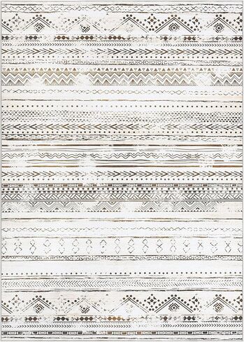 سجاد منطقة كونرام 2x3 - سجادة قابلة للغسل لغرفة المعيشة، سجادة غرفة نوم غير قابلة للانزلاق، سجادة ناعمة مقاومة للبقع (بيج، 2'x3') in Kuwait