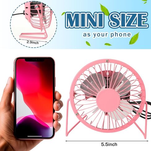 4 Pcs 4" USB Fan Powerful Quiet 360° Adjustable Rotation Desk Fan Summer Personal Small Electric Fan Ideal for Home or Office Bedroom Desk Airflow Cooling, USB Powered Only (Black) in Saudi Arabia