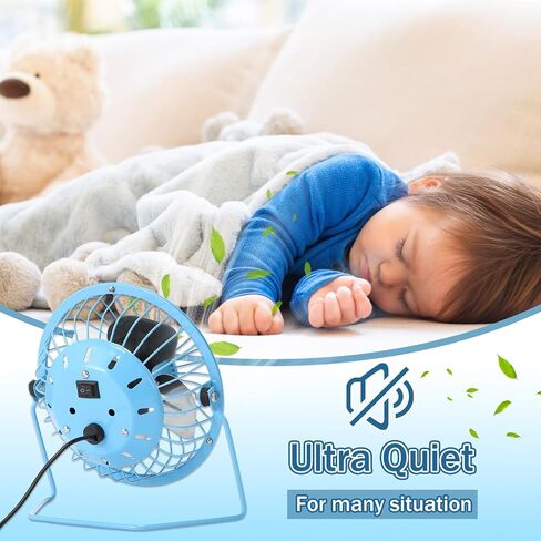 4 Pcs 4" USB Fan Powerful Quiet 360° Adjustable Rotation Desk Fan Summer Personal Small Electric Fan Ideal for Home or Office Bedroom Desk Airflow Cooling, USB Powered Only (Black) in Saudi Arabia
