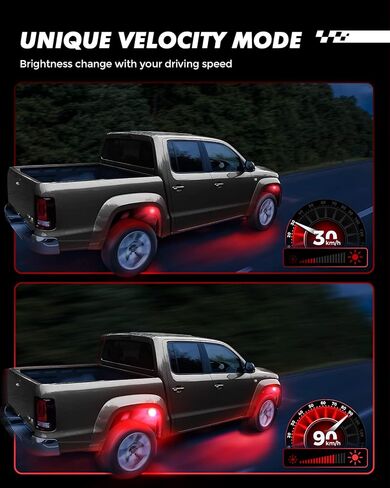 SEALIGHT RGBW Rock Lights for Trucks, 4 Pods Music and Velocity Mode Underglow LED Lighting Kit, Bluetooth APP and Wireless Remote Double Controls, Multicolor Neon Lights Under Off Road Jeep ATV UTV in Kuwait
