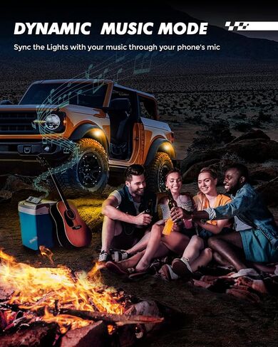 SEALIGHT RGBW Rock Lights for Trucks, 4 Pods Music and Velocity Mode Underglow LED Lighting Kit, Bluetooth APP and Wireless Remote Double Controls, Multicolor Neon Lights Under Off Road Jeep ATV UTV in Kuwait