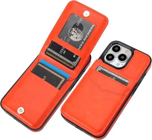 KIHUWEY متوافق مع محفظة iPhone 13 Pro مع حامل بطاقة الائتمان، غطاء واقٍ شديد التحمل من الجلد الفاخر بمشبك مغناطيسي لهاتف iPhone 13 Pro 6.1 بوصة (أسود) in Kuwait