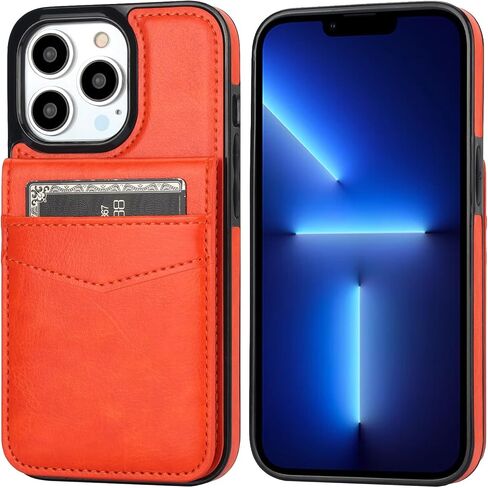 KIHUWEY متوافق مع محفظة iPhone 13 Pro مع حامل بطاقة الائتمان، غطاء واقٍ شديد التحمل من الجلد الفاخر بمشبك مغناطيسي لهاتف iPhone 13 Pro 6.1 بوصة (أسود) in Kuwait