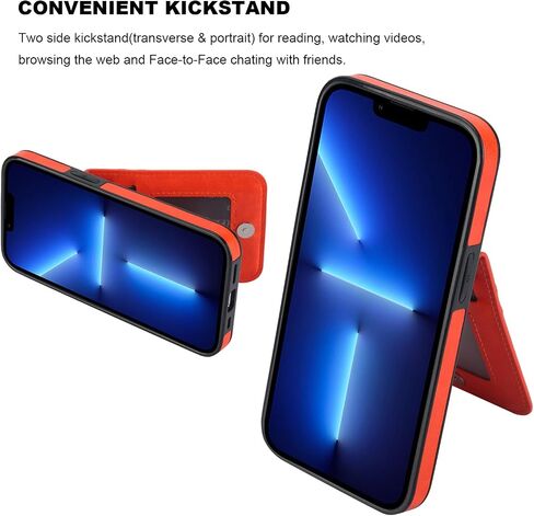 KIHUWEY متوافق مع محفظة iPhone 13 Pro مع حامل بطاقة الائتمان، غطاء واقٍ شديد التحمل من الجلد الفاخر بمشبك مغناطيسي لهاتف iPhone 13 Pro 6.1 بوصة (أسود) in Kuwait