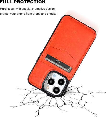 KIHUWEY متوافق مع محفظة iPhone 13 Pro مع حامل بطاقة الائتمان، غطاء واقٍ شديد التحمل من الجلد الفاخر بمشبك مغناطيسي لهاتف iPhone 13 Pro 6.1 بوصة (أسود) in Kuwait