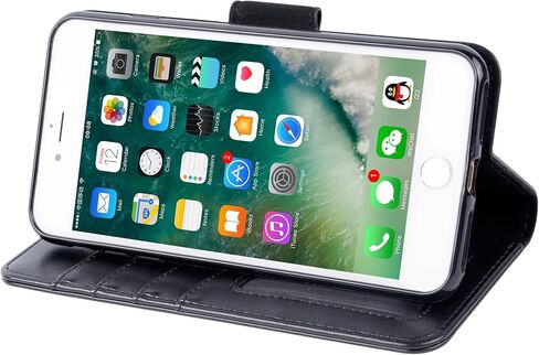 حافظة Arae لهاتف iPhone 7 Plus/iPhone 8 Plus، حافظة محفظة من جلد البولي يوريثان الفاخر مع مسند وغطاء قلاب لهاتف iPhone 7 Plus (2016) / iPhone 8 Plus (2017) 5.5 بوصة، ذهبي وردي in Kuwait