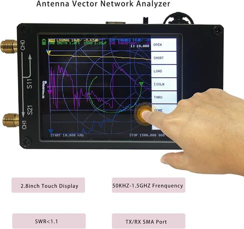 NanoVNA V2 2.8’’ 3G SAA2 Vector Network Analyzer 10KHz~3GHz Shortwave HF VHF UHF Measure Antenna Duplexer Filter Aluminum Shell Baterry VSWR Phase Delay (vna 3g 2.8) in Saudi Arabia