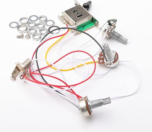 Electric Guitar Prewired Wiring Harness 5 Way Switch B500k A500k Pots 2 Tone Control Knobs with Jack in Saudi Arabia