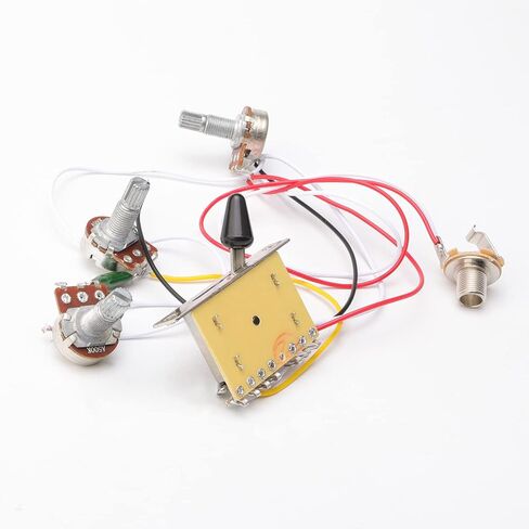 Electric Guitar Prewired Wiring Harness 5 Way Switch B500k A500k Pots 2 Tone Control Knobs with Jack in Saudi Arabia