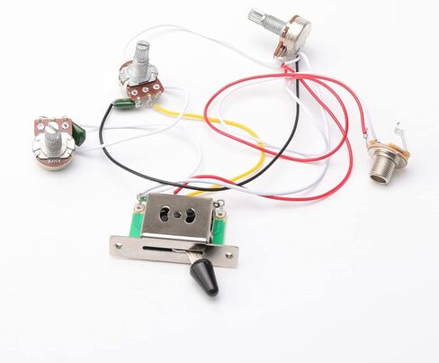 Electric Guitar Prewired Wiring Harness 5 Way Switch B500k A500k Pots 2 Tone Control Knobs with Jack in Saudi Arabia