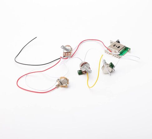Electric Guitar Prewired Wiring Harness 5 Way Switch B500k A500k Pots 2 Tone Control Knobs with Jack in Saudi Arabia