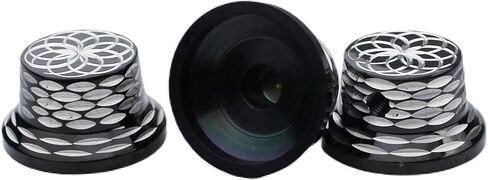 Guyker Top Hat Guitar Bass Potentiometer Control Knobs 6mm Dia. Shaft Pots - 3Pcs Stainless Steel Bell Cap Speed Tone Volume Top Lotus Flower Pattern Knob Replacement Parts - Black in Saudi Arabia