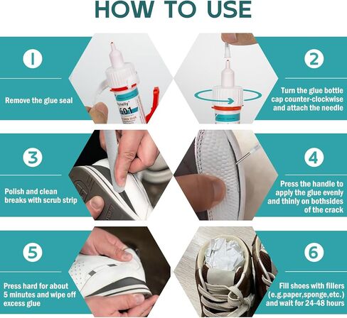 إصلاح نعل غراء الأحذية من Nynelly، لاصق إصلاح غراء الأحذية الشفاف، مجموعة غراء قوية لإصلاح الأحذية المقاومة للماء، غراء التمهيد للأحذية الرياضية وحقائب اليد الجلدية لإصلاح نعال الكعب in Kuwait