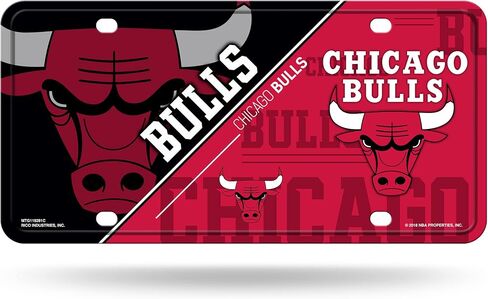 علامة Rico Industries NBA Chicago Bulls المعدنية المقسمة للسيارات مقاس 8.5 بوصة × 11 بوصة - رائعة للشاحنة/السيارة/سيارات الدفع الرباعي in Saudi Arabia