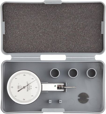 TESA Brown & Sharpe 18.20013 مؤشر اختبار الاتصال الهاتفي العلوي، قرص أبيض، خيط M1.4 × 0.3، قطر جذعي 0.0787 بوصة، قراءة 0-4-0، قطر قرص 1.5 بوصة، نطاق 0 بوصة - 0.008 بوصة، درجة 0.00005 بوصة، + /-0.0001" Accu in Kuwait