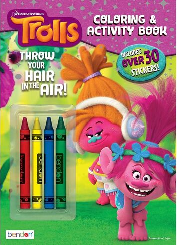 DreamWorks Trolls 32-Page Coloring & Activity Book with 4 Crayons 39958 Bendon in Saudi Arabia