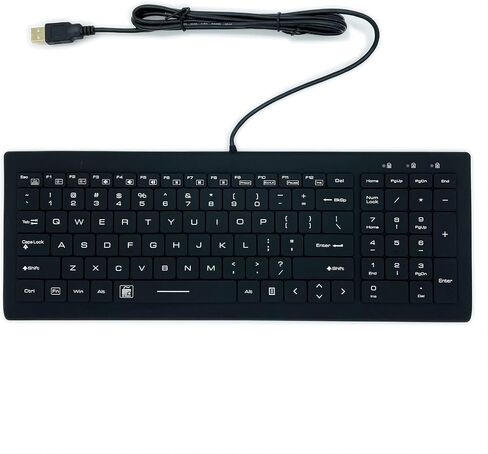 لوحة مفاتيح طبية من السيليكون مقاومة للماء وقابلة للتطهير من DSI 660BL (أسود) in Kuwait
