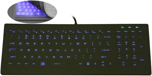 لوحة مفاتيح طبية من السيليكون مقاومة للماء وقابلة للتطهير من DSI 660BL (أسود) in Kuwait