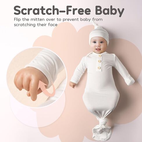 مجموعة فساتين معقودة فائقة النعومة لحديثي الولادة مع قبعة وفيونكة وقفازات - مثالية للأولاد والبنات حديثي الولادة in Kuwait