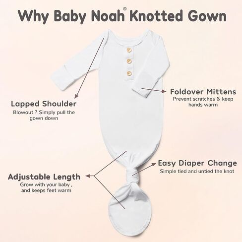 مجموعة فساتين معقودة فائقة النعومة لحديثي الولادة مع قبعة وفيونكة وقفازات - مثالية للأولاد والبنات حديثي الولادة in Kuwait