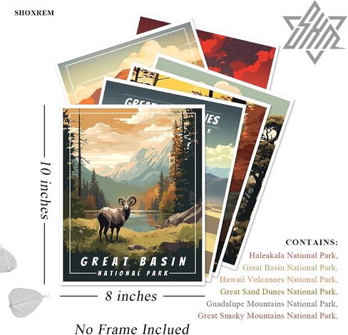 SHOXREM Abstract National Park Wall Art: Travel Posters Collection - Showcasing America's Wilderness, 8" W x 10" H (Style F) in Kuwait