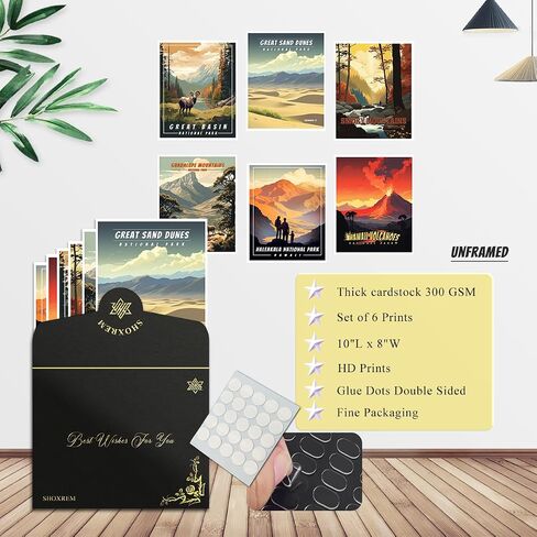 SHOXREM Abstract National Park Wall Art: Travel Posters Collection - Showcasing America's Wilderness, 8" W x 10" H (Style F) in Kuwait