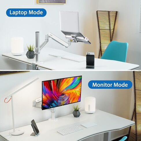 Viozon Monitor/Laptop Mount, Single Gas Spring Arm Desk Stand/Holder for 17-32" Computer Monitor, Extra Laptop Tray Fits 12-17" Laptops/Notebook(1S-Prob) in Saudi Arabia