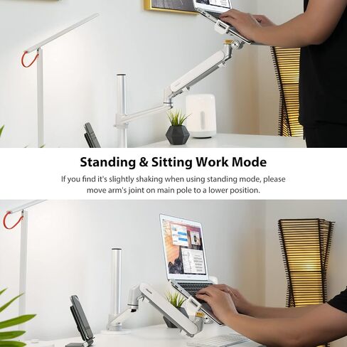 Viozon Monitor/Laptop Mount, Single Gas Spring Arm Desk Stand/Holder for 17-32" Computer Monitor, Extra Laptop Tray Fits 12-17" Laptops/Notebook(1S-Prob) in Saudi Arabia