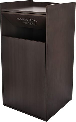 Alpine Industries 40 Gallon Wood Trash Can - Large Indoor Receptacle Enclosure with Drop Hole and Tray Shelf - Great for Restaurants, Cafeterias, Food Courts (Black) in Saudi Arabia