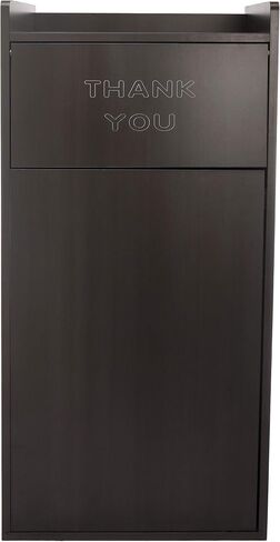 Alpine Industries 40 Gallon Wood Trash Can - Large Indoor Receptacle Enclosure with Drop Hole and Tray Shelf - Great for Restaurants, Cafeterias, Food Courts (Black) in Saudi Arabia