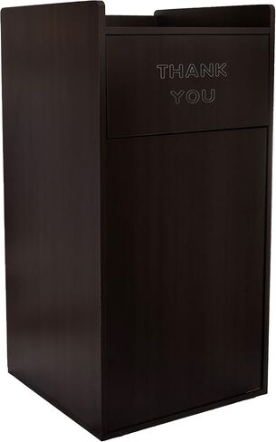 Alpine Industries 40 Gallon Wood Trash Can - Large Indoor Receptacle Enclosure with Drop Hole and Tray Shelf - Great for Restaurants, Cafeterias, Food Courts (Black) in Saudi Arabia