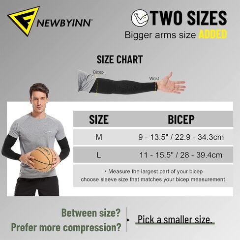 Newbyinn UV Sun Protection Arm Sleeves for Men Women Youth, Tattoo Cover Up, Cooling Compression Sports Sleeve to Cover Arms in Saudi Arabia
