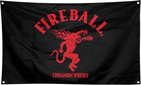 Fireball Cinnamon Whiskey Embroidered Nylon Flag With Four Brass Locks 3' x 5' in Saudi Arabia