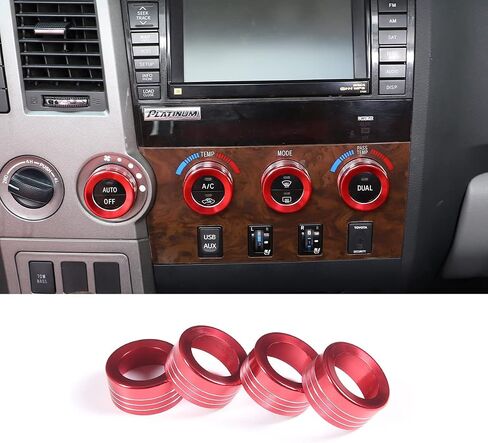 غطاء مقبض زر مكيف الهواء لوحدة التحكم المركزية للسيارة متوافق مع Toyota Tundra/Sequoia 2007-2013، سخان مكيف هواء السيارة للتحكم في درجة حرارة المناخ، ملحقات غطاء مقبض الكسوة in Saudi Arabia