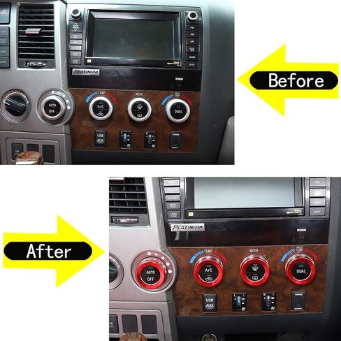 غطاء مقبض زر مكيف الهواء لوحدة التحكم المركزية للسيارة متوافق مع Toyota Tundra/Sequoia 2007-2013، سخان مكيف هواء السيارة للتحكم في درجة حرارة المناخ، ملحقات غطاء مقبض الكسوة in Saudi Arabia