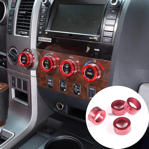 غطاء مقبض زر مكيف الهواء لوحدة التحكم المركزية للسيارة متوافق مع Toyota Tundra/Sequoia 2007-2013، سخان مكيف هواء السيارة للتحكم في درجة حرارة المناخ، ملحقات غطاء مقبض الكسوة in Saudi Arabia