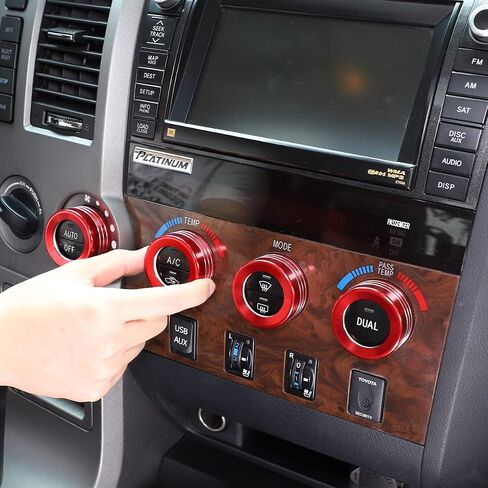 غطاء مقبض زر مكيف الهواء لوحدة التحكم المركزية للسيارة متوافق مع Toyota Tundra/Sequoia 2007-2013، سخان مكيف هواء السيارة للتحكم في درجة حرارة المناخ، ملحقات غطاء مقبض الكسوة in Saudi Arabia