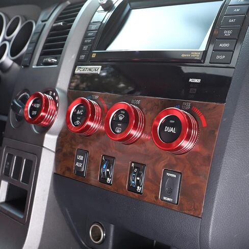 غطاء مقبض زر مكيف الهواء لوحدة التحكم المركزية للسيارة متوافق مع Toyota Tundra/Sequoia 2007-2013، سخان مكيف هواء السيارة للتحكم في درجة حرارة المناخ، ملحقات غطاء مقبض الكسوة in Saudi Arabia
