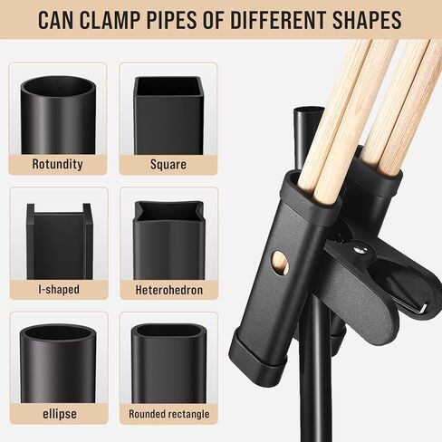 Facmogu Drum Stick Holder Clip, Aluminum Alloy Drumstick Holder Clip Clamp on Cymbal Stand, Quick Release Adjustable Angle Holds up to 2 Pairs of Sticks, Drum Sticks Holder for Drum Kit & Cymbal Stand in Saudi Arabia