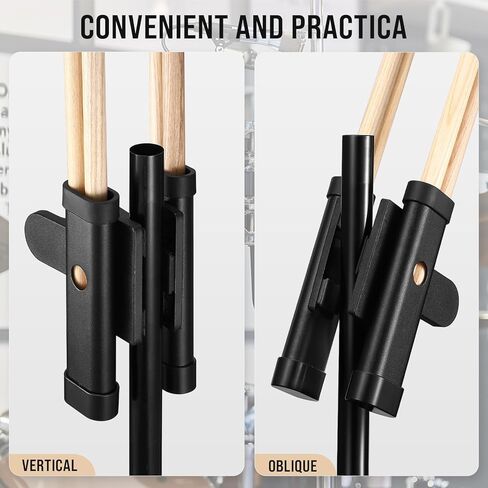 Facmogu Drum Stick Holder Clip, Aluminum Alloy Drumstick Holder Clip Clamp on Cymbal Stand, Quick Release Adjustable Angle Holds up to 2 Pairs of Sticks, Drum Sticks Holder for Drum Kit & Cymbal Stand in Saudi Arabia