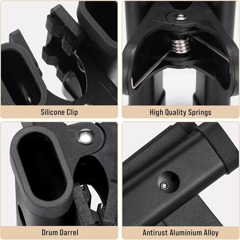 Facmogu Drum Stick Holder Clip, Aluminum Alloy Drumstick Holder Clip Clamp on Cymbal Stand, Quick Release Adjustable Angle Holds up to 2 Pairs of Sticks, Drum Sticks Holder for Drum Kit & Cymbal Stand in Saudi Arabia