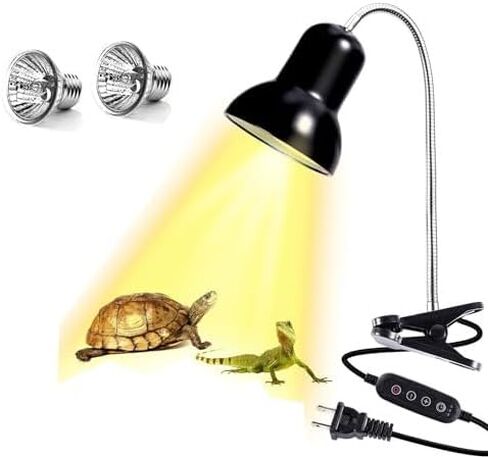 HMLKYBF Reptile Heat lamp, UVA UVB Reptile Light Basking Spot Lamp, 360° Rotatable Basking Lamp for Lizard Turtle Snake Aquarium Aquatic Plants with 2 Heat Bulbs in Saudi Arabia