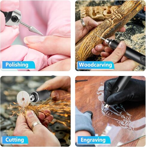 PTUI Electric Engraving Pen with 36 Bits, USB Rechargeable Cordless Engraving Machine, Portable DIY Rotary Engraver for Jewelry Wood Glass Stone Carving, Gray in Kuwait