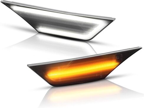 Gempro LED Side Marker Lights for Honda Civic Sport Si 2016-2021 Civic Coupe Sedan Hatchback Front Turn Signals Sequential Amber&White, Smoked Black in Saudi Arabia