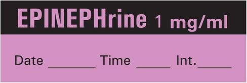 PDC Healthcare AN-6D1 "Epinephrine 1 mg/mL" شريط تخدير قابل للإزالة مع التاريخ والوقت والأحرف الأولية، 1 بوصة، عرض 1/2 بوصة، طول 500 بوصة، بنفسجي in Saudi Arabia